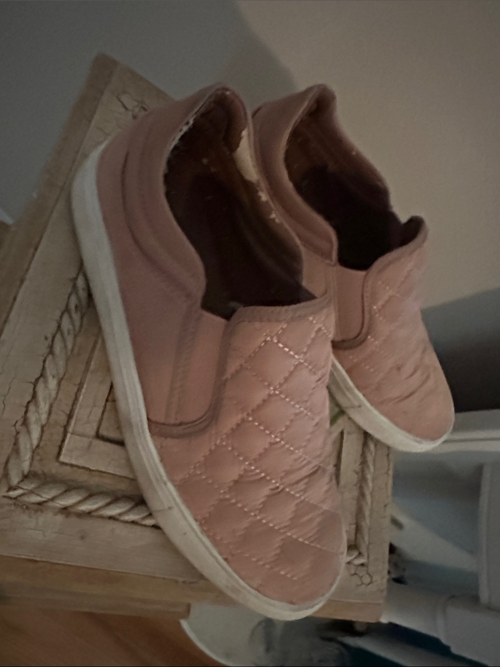 Steve Madden Quilted Slip-On Sneakers in Blush